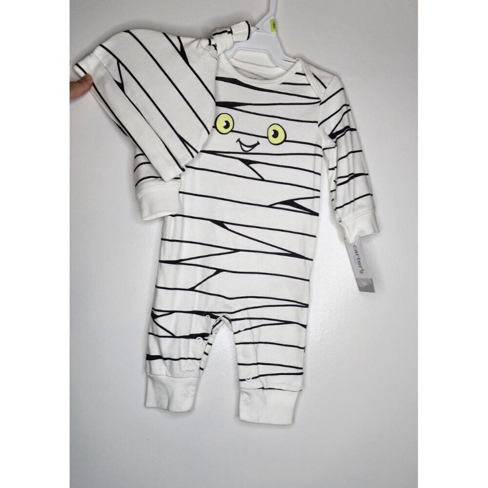CARTER’s MUMMY TODDLER HALLOWEEN ONE PIECE OUTFIT WITH HAT 3 or 6 Months New - Picture 5 of 8